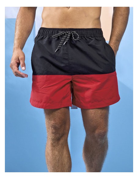ASQ-AQ056-Mens Block Colour Swim Shorts 2